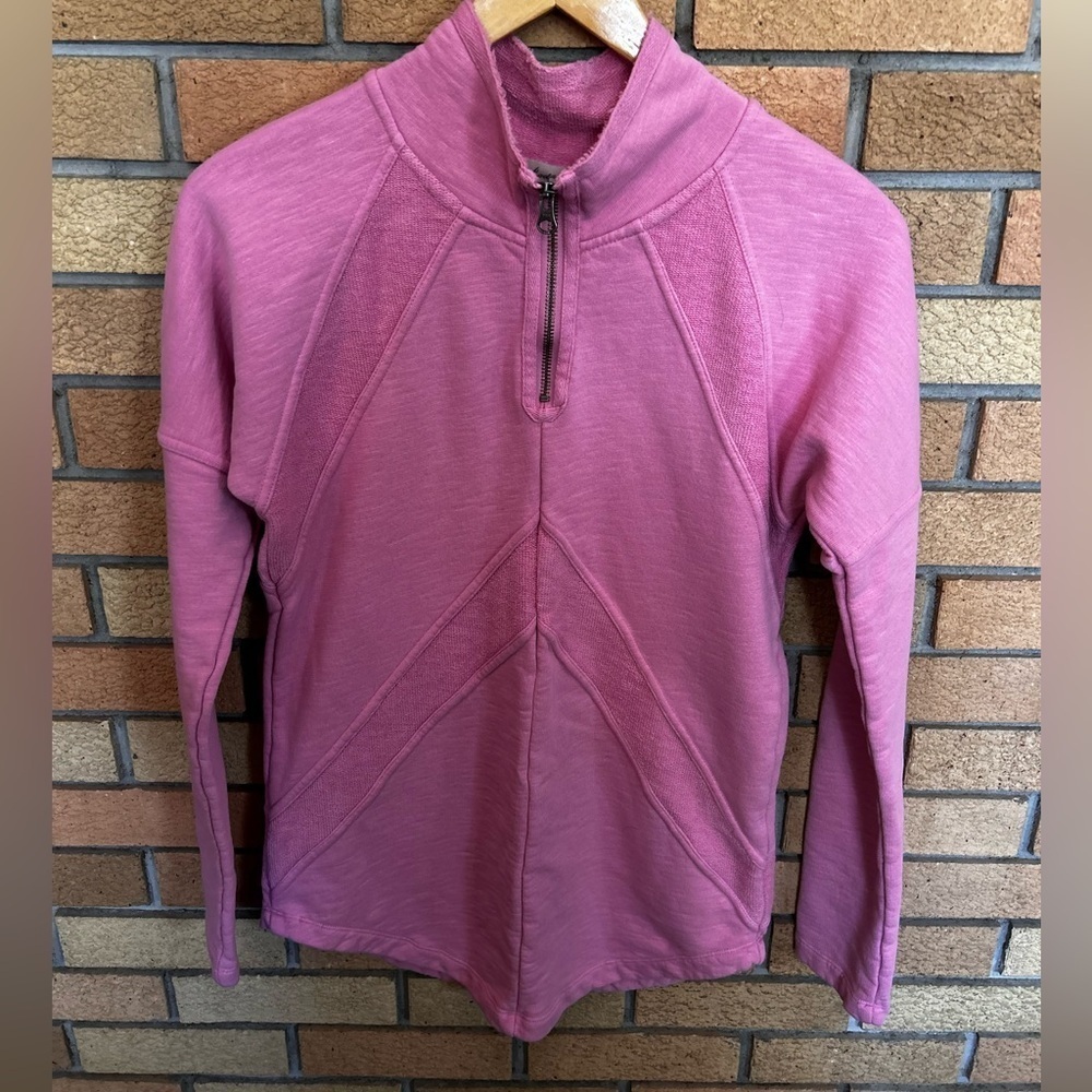 Mododoc Pink Quarter Zip Sweater 100% Cotton Women’s Size XS